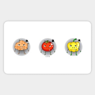 angry vegetables Magnet